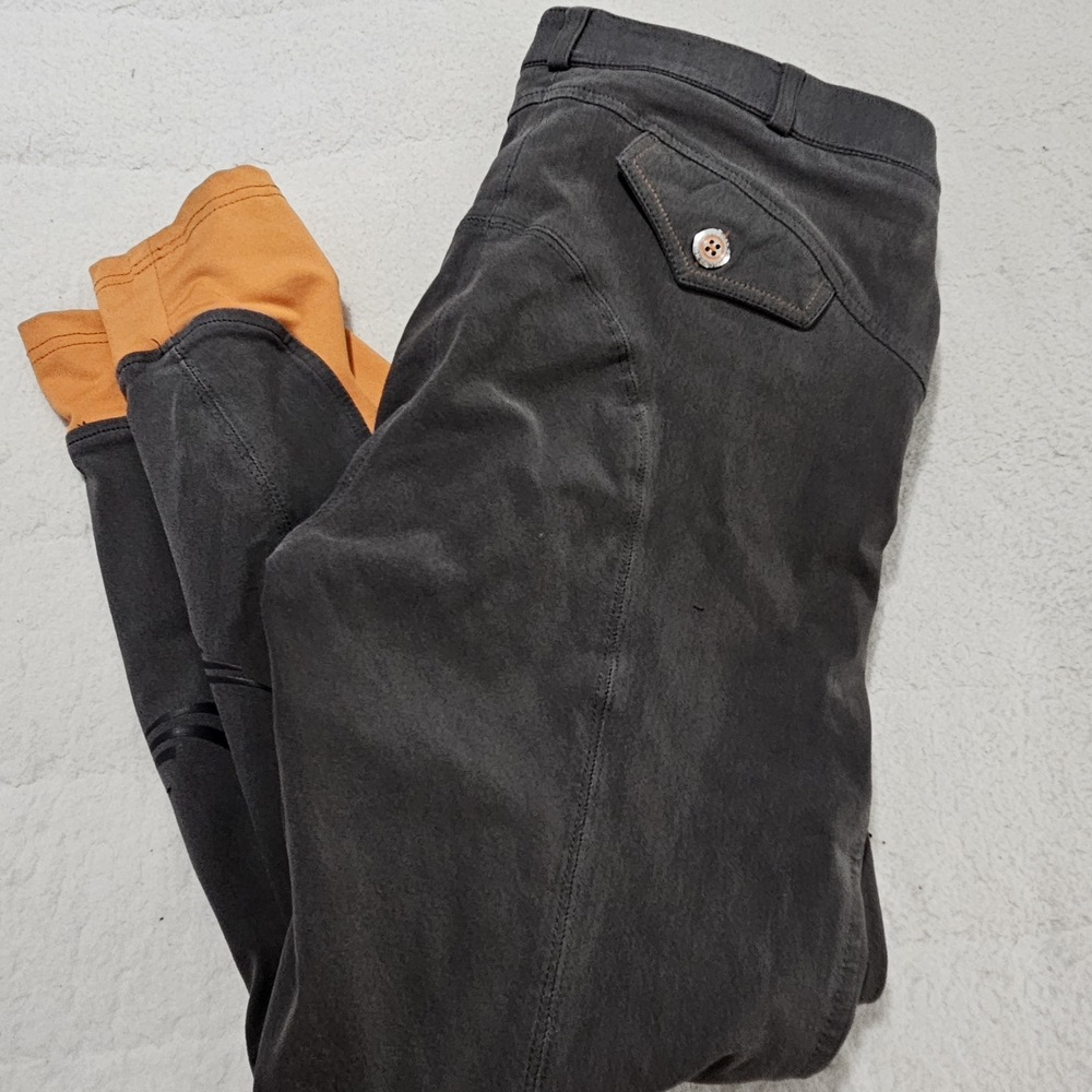 Women's Charcoal Riding breeches with Orange accents